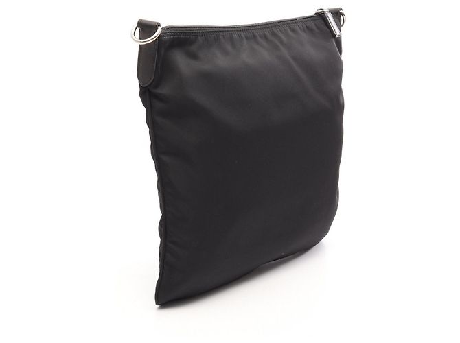 Borsa a tracolla Prada Triangle Plate Nero - vista 2