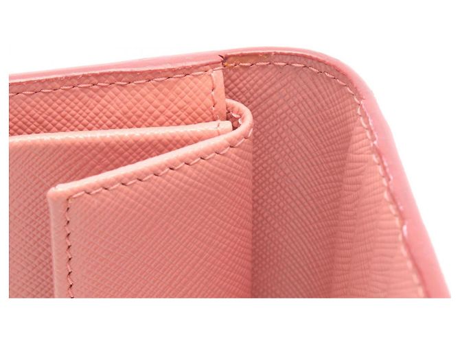 Portafoglio Bi-Fold Prada Rosa e Rosso in Pelle - vista 7