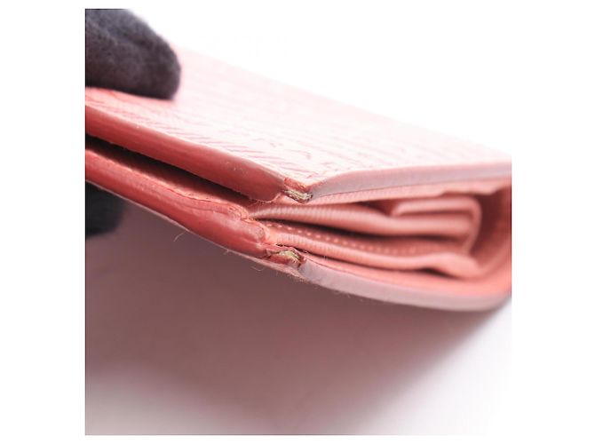 Portafoglio Bi-Fold Prada Rosa e Rosso in Pelle - vista 8