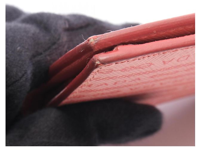Portafoglio Bi-Fold Prada Rosa e Rosso in Pelle - vista 9