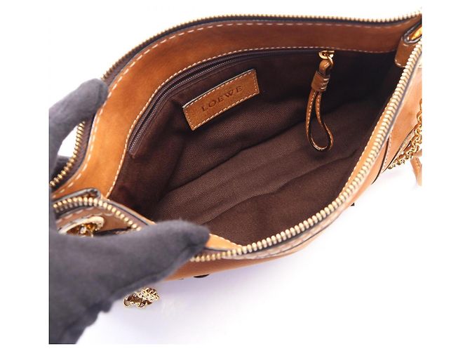 Borsa a tracolla Loewe in pelle marrone - vista 3