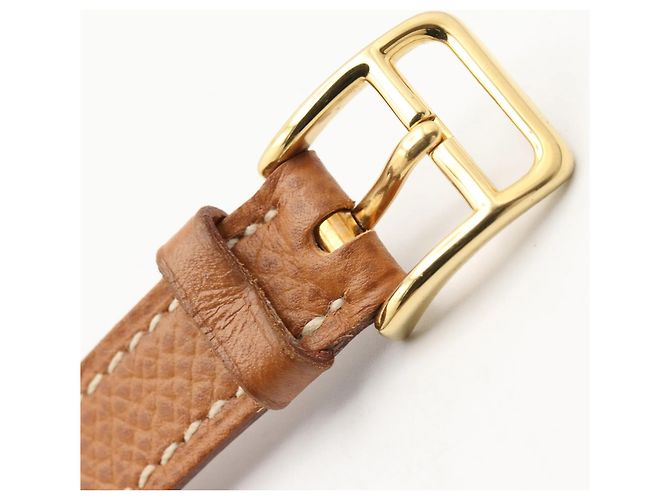 Hermès Kelly Uhr Goldplattiert Leder - Ansicht 15