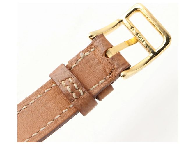 Hermès Kelly Uhr Goldplattiert Leder - Ansicht 16
