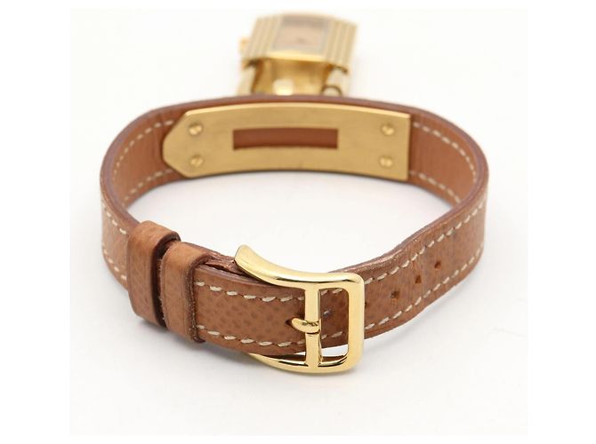 Hermès Kelly Uhr Goldplattiert Leder - Ansicht 4