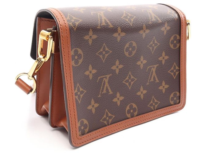 Borsa a tracolla Louis Vuitton Dauphine Mini Monogram Reverse Marrone Beige - vista 2