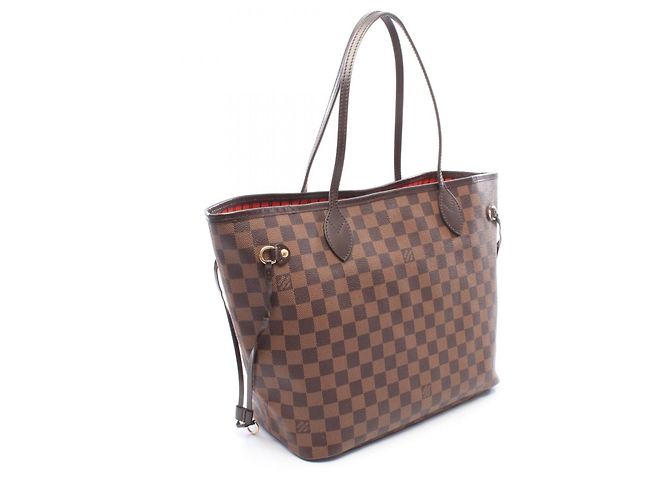 Borsa Tote Louis Vuitton Neverfull MM Damier Ebene Cerise Marrone - vista 2