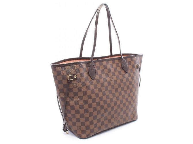 Borsa Tote Louis Vuitton Neverfull MM Damier Ebene Cerise Marrone - vista 2