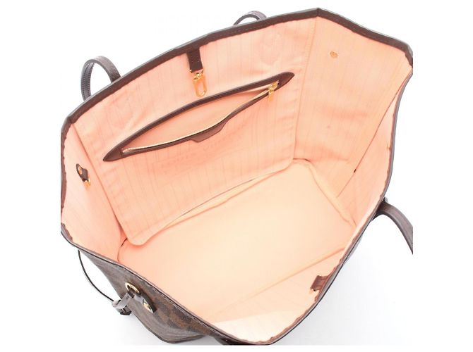 Borsa Tote Louis Vuitton Neverfull MM Damier Ebene Cerise Marrone - vista 3