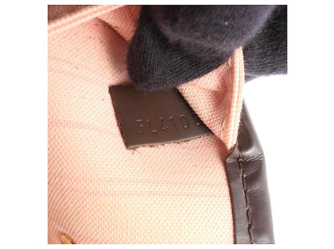 Borsa Tote Louis Vuitton Neverfull MM Damier Ebene Cerise Marrone - vista 5
