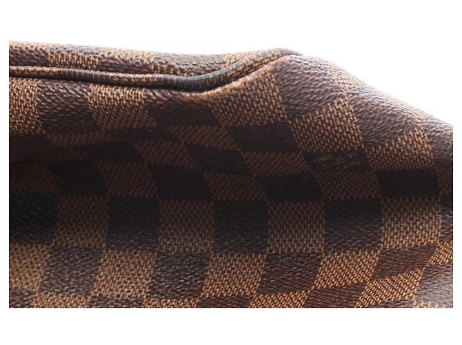 Borsa Tote Louis Vuitton Neverfull MM Damier Ebene Cerise Marrone - vista 9