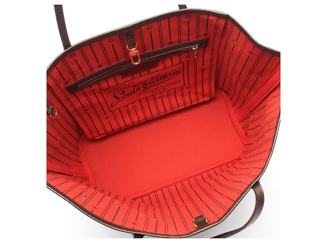 Borsa Tote Louis Vuitton Neverfull MM Marrone - vista 3
