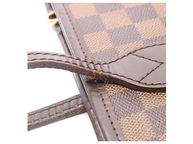 Borsa Tote Louis Vuitton Neverfull MM Damier Ebene Marrone - vista 7
