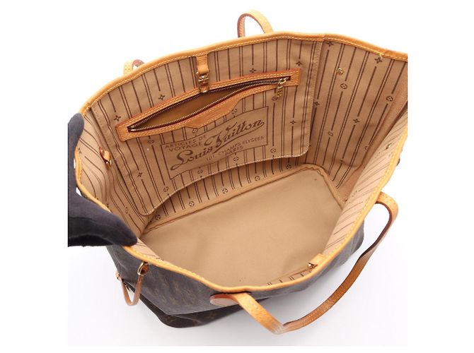 Borsa Tote Louis Vuitton Neverfull MM Marrone - vista 3