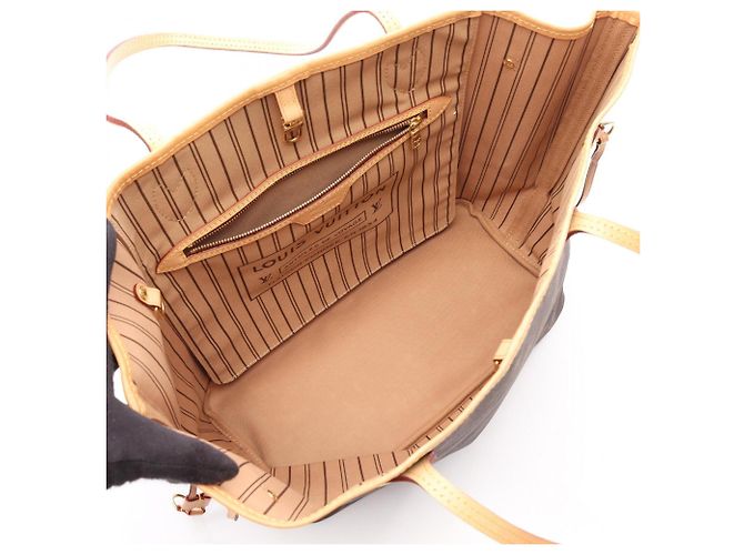 Borsa Tote Louis Vuitton Neverfull MM Marrone - vista 3