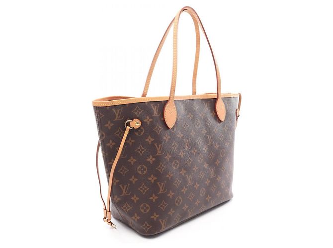 Borsa Tote Louis Vuitton Neverfull MM Marrone Fuschia - vista 2