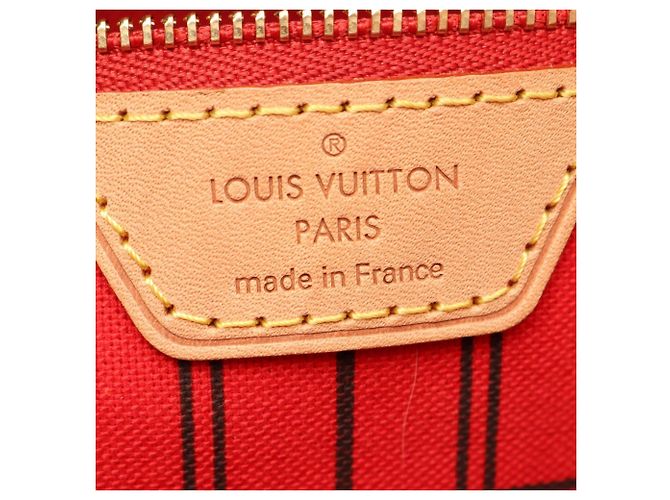 Borsa Tote Louis Vuitton Neverfull MM Marrone Fuschia - vista 4