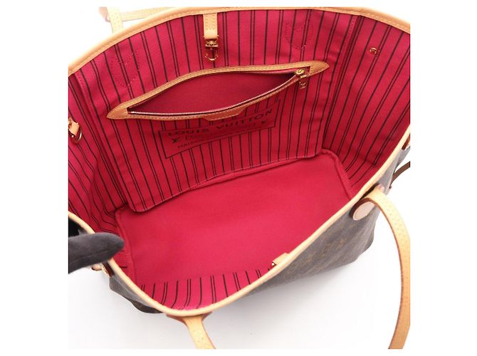 Borsa Tote Louis Vuitton Neverfull MM Marrone - vista 3