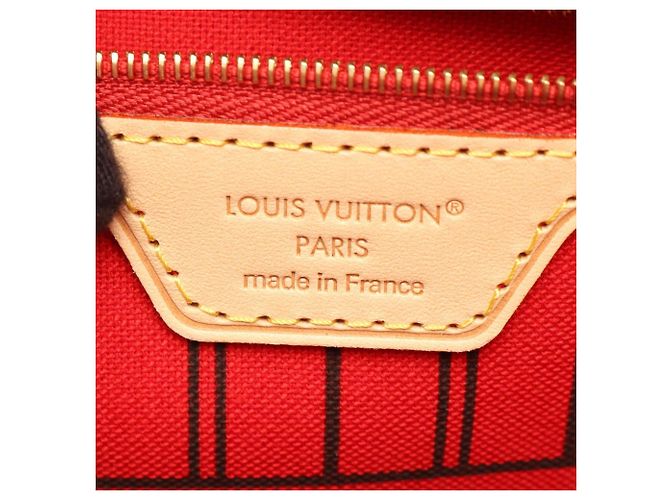 Borsa Tote Louis Vuitton Neverfull MM Marrone Fuschia - vista 4