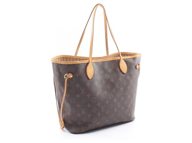 Borsa Tote Louis Vuitton Neverfull MM Monogram Marrone - vista 2