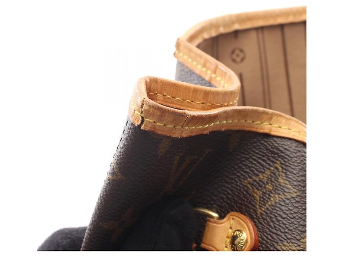 Borsa Tote Louis Vuitton Neverfull MM Monogram Marrone - vista 7