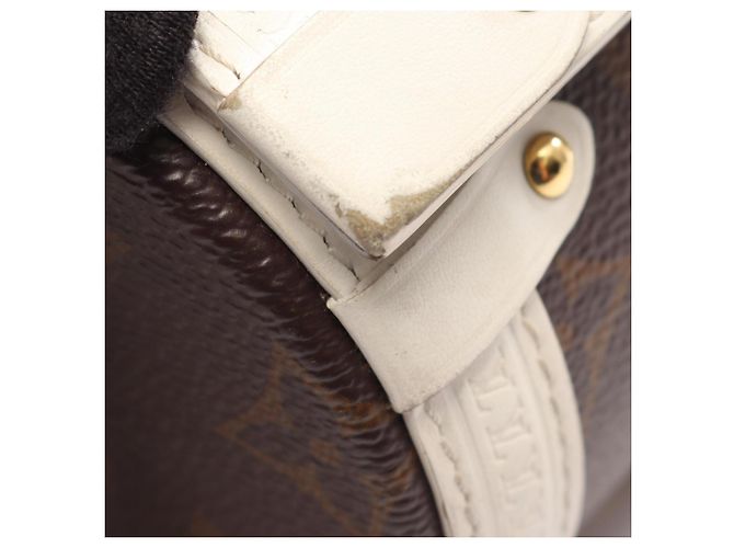 Borsa a tracolla Louis Vuitton Papillon Trunk Monogram Marrone Bianco - vista 11