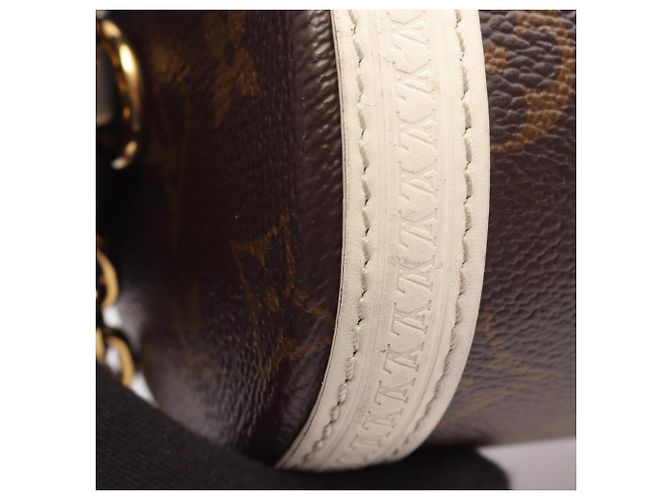 Borsa a tracolla Louis Vuitton Papillon Trunk Monogram Marrone Bianco - vista 6