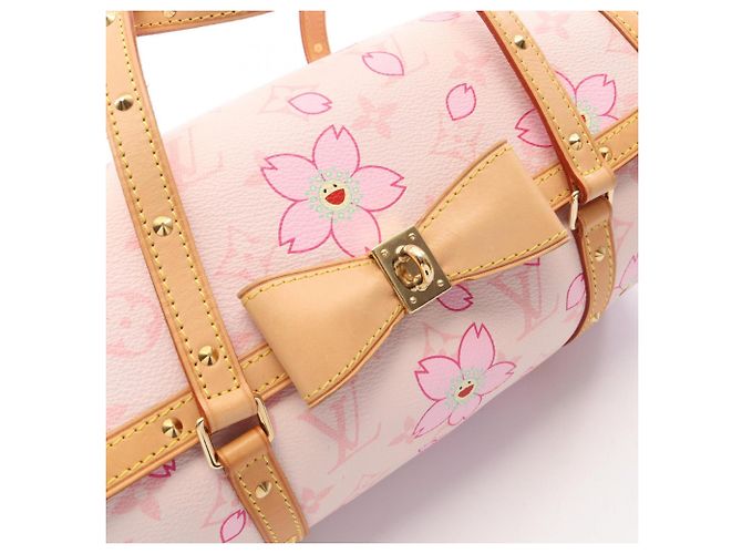 Borsa Louis Vuitton Papillon Monogram Cherry Blossom Rosa Multicolore - vista 12