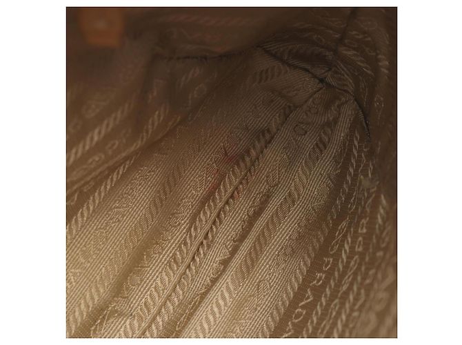 Borsa a tracolla Prada in pelle beige - vista 5