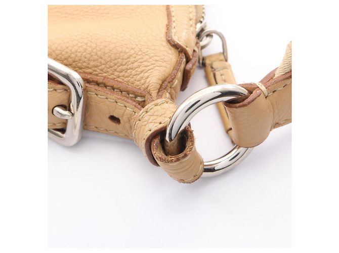 Borsa a tracolla Prada in pelle beige - vista 8