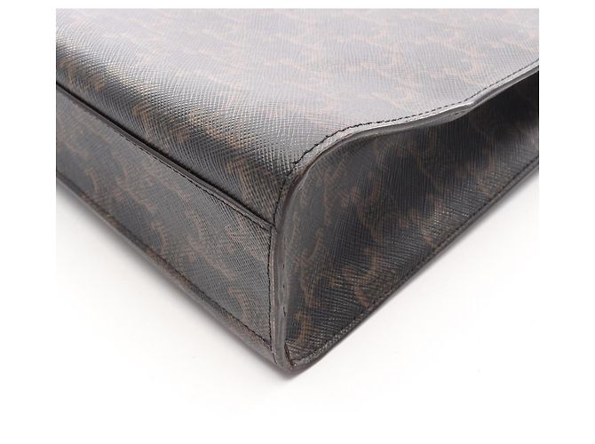 Céline Celine Small Vertical Cabas Triomphe 2-Way Tote Bag Marrone Nero - vista 5