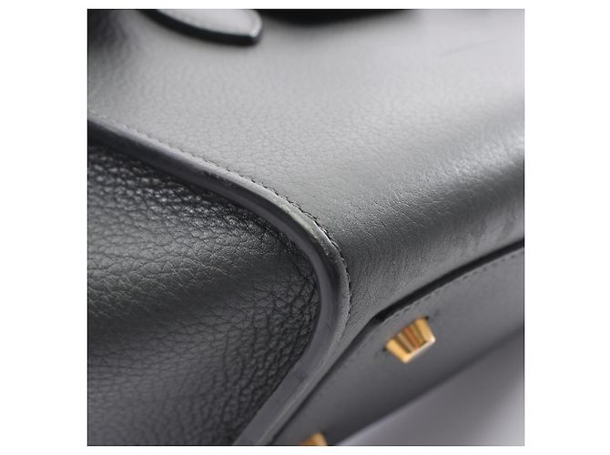 Céline Celine Tie Bag Shopper aus grauem Leder Braun - Ansicht 11