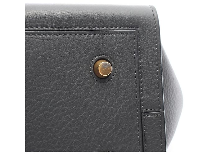 Céline Celine Tie Bag Shopper aus grauem Leder Braun - Ansicht 14