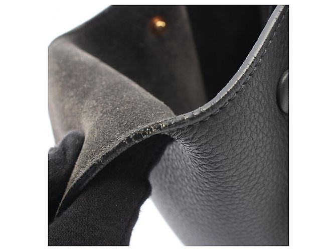 Céline Celine Tie Bag Shopper aus grauem Leder Braun - Ansicht 8