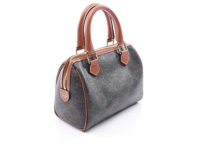 Céline Borsa a mano 2-Way Celine Small Boston Cuir Triomphe Marrone Nero - vista 2