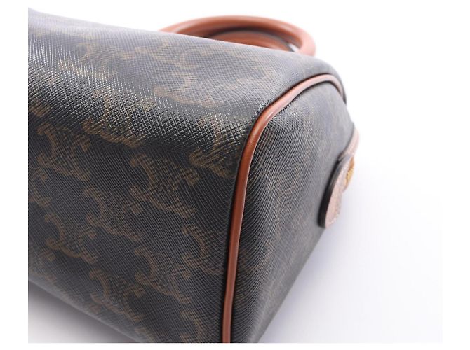 Céline Borsa a mano 2-Way Celine Small Boston Cuir Triomphe Marrone Nero - vista 5