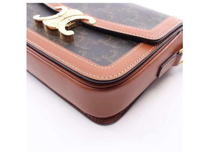 Céline Borsa a tracolla Celine Teen Triomphe Marrone Nero - vista 5