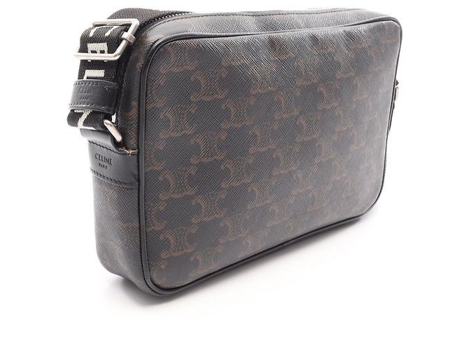 Céline Borsa a Tracolla Celine Triomphe Medium Marrone Nero - vista 2
