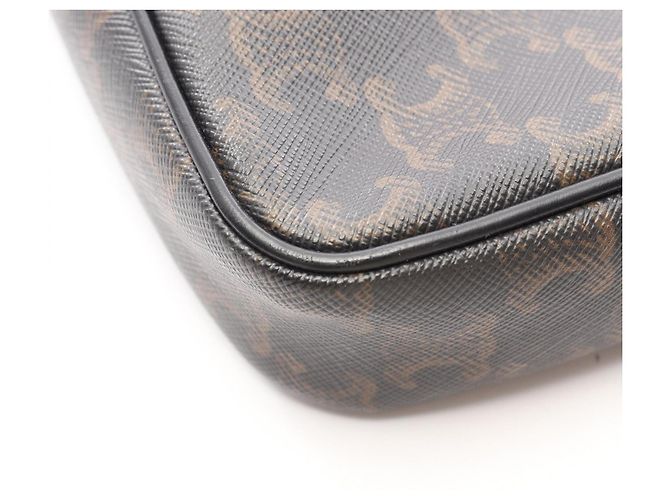 Céline Borsa a Tracolla Celine Triomphe Medium Marrone Nero - vista 6