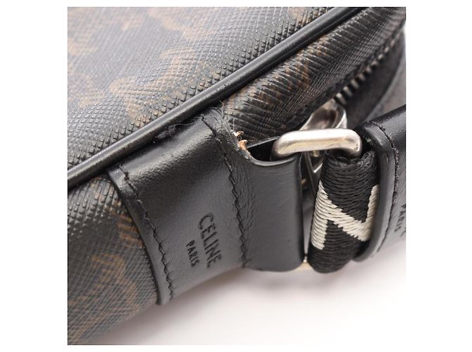 Céline Borsa a Tracolla Celine Triomphe Medium Marrone Nero - vista 8