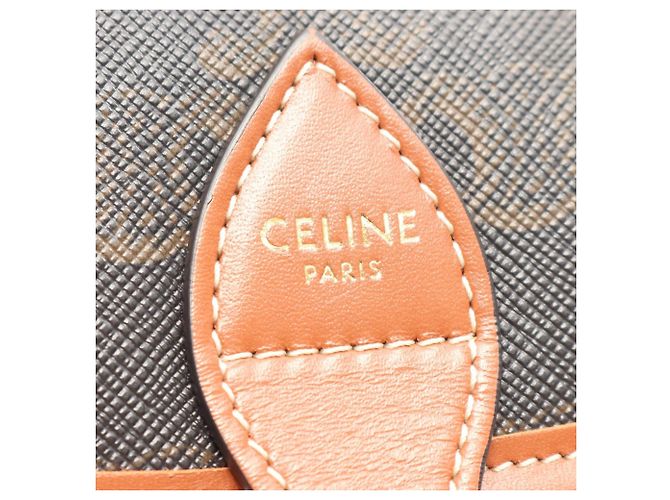 Céline Bolsa de mão Celine Folco Medium Marrom Preto - vista 4