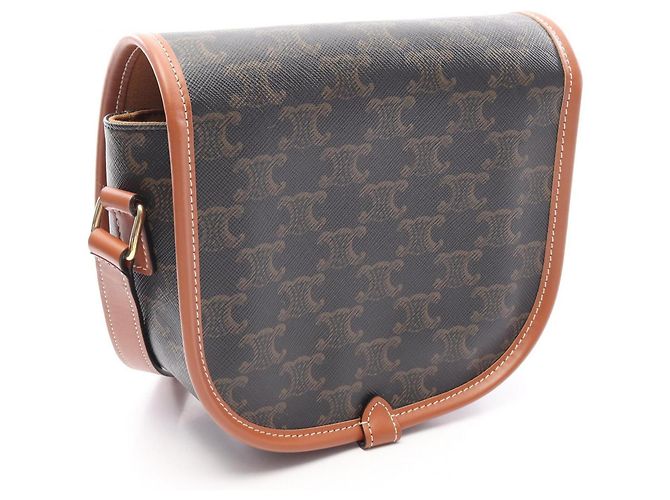 Céline Borsa Celine Folco Medium Triomphe Marrone Nero - vista 2