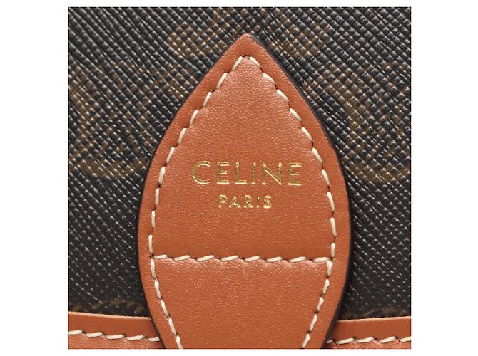 Céline Borsa Celine Folco Medium Triomphe Marrone Nero - vista 4
