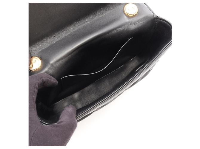 Céline Celine Matelassé Monochrome Schultertasche Schwarz - Ansicht 3