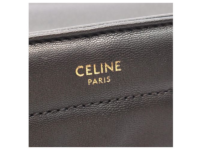 Céline Celine Matelassé Monochrome Schultertasche Schwarz - Ansicht 4