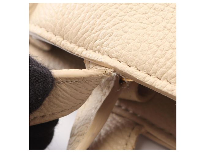 Céline Celine Mini Cabas Anais Cuir Triomphe Tote Bag Crudo - vista 9
