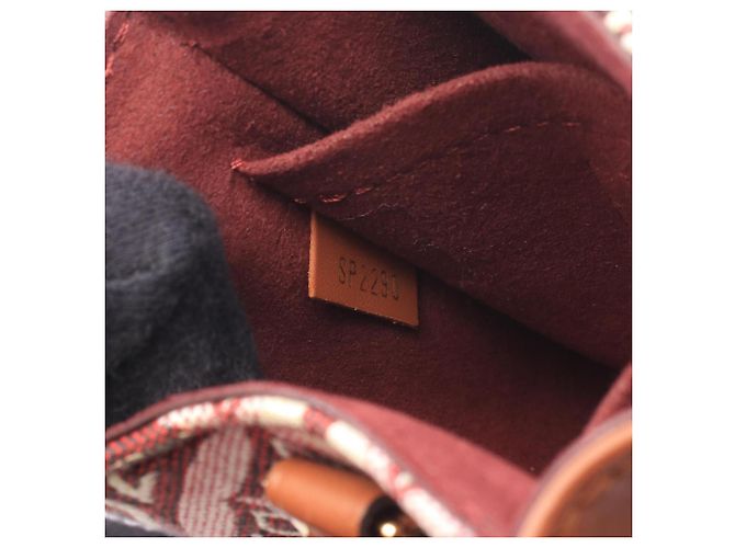 Borsa Louis Vuitton Petite Sac Plat Monogram Jacquard Marrone Bordò - vista 5