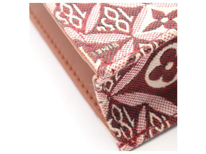 Borsa Louis Vuitton Petite Sac Plat Monogram Jacquard Marrone Bordò - vista 8