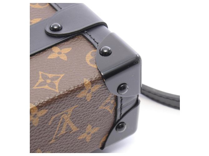 Borsa a tracolla Louis Vuitton Petite Malle Monogram Marrone Nero - vista 7