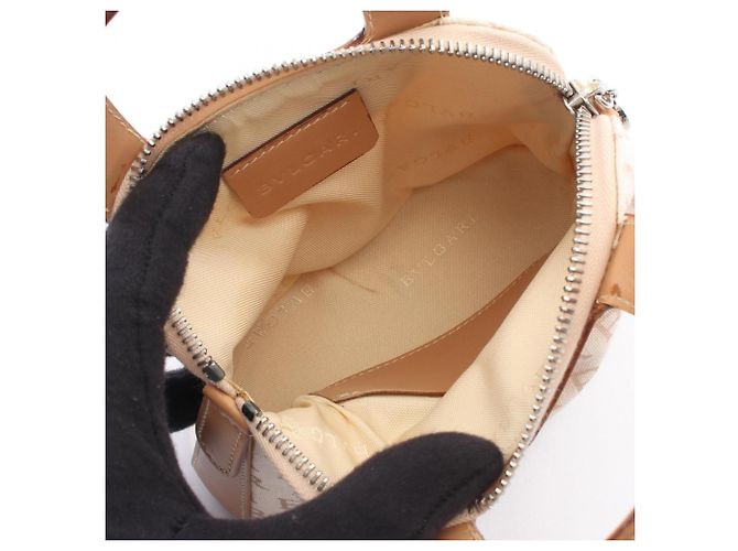 Mini borsa Bvlgari Bulgari Logomania Beige Crudo - vista 3