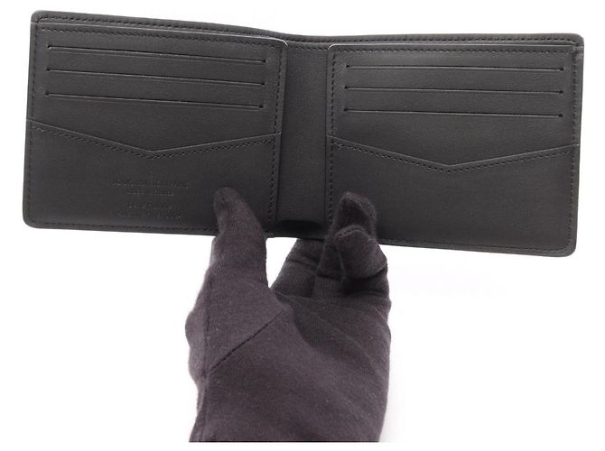 Louis Vuitton Portefeuille Slender Bi-fold Wallet Nero - vista 3